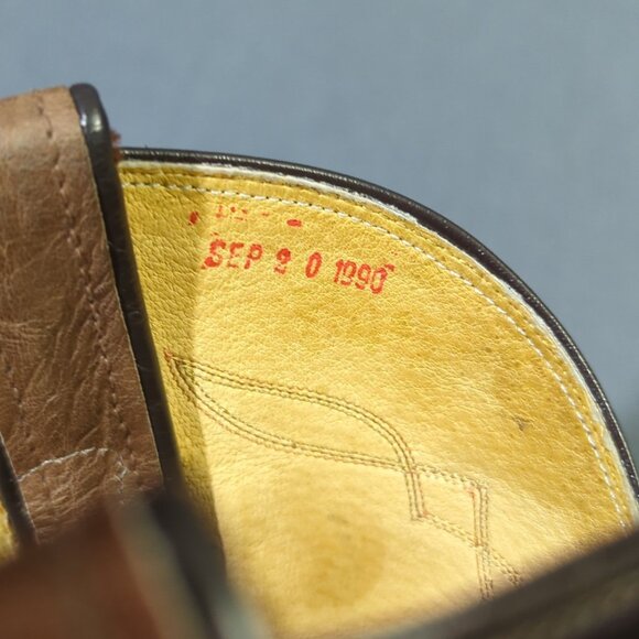 Tony Lama Vintage Boots Men's 9B Brown Western Made In USA 1990 Style 2032 - Picture 14 of 16